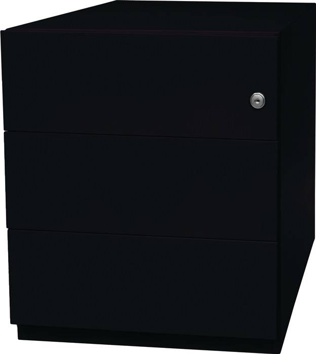 Rollcontainer Note? H495xB420xT565mm schwarz 3 Universalschübe
