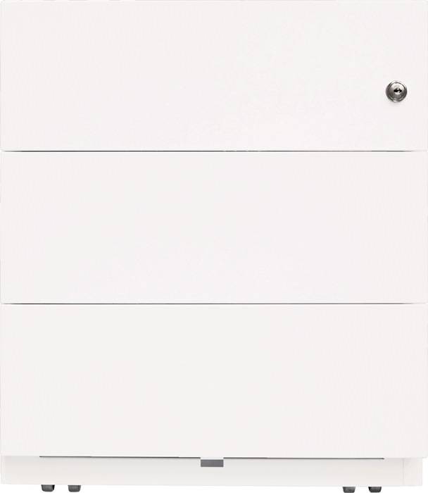 Rollcontainer Note? H495xB420xT565mm verkehrsweiß 3 Universalschübe