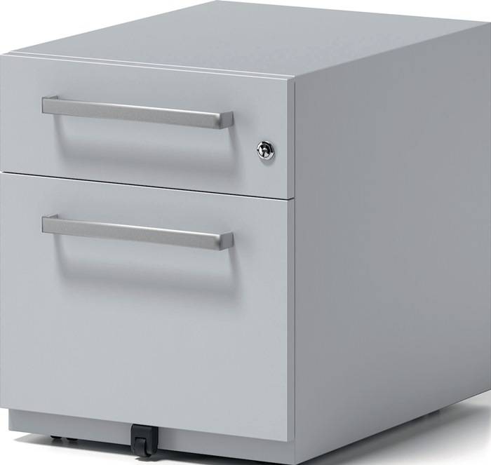 Rollcontainer Note? H495xB420xT775mm lichtgrau 1 HR-Schub u. 1 Universalschub