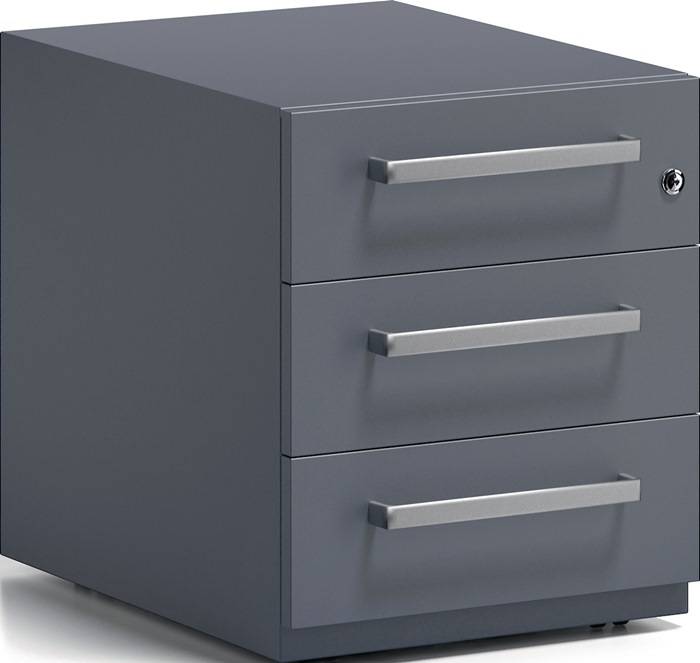 Rollcontainer Note? H495xB420xT775 mm grau 3 Universalschübe