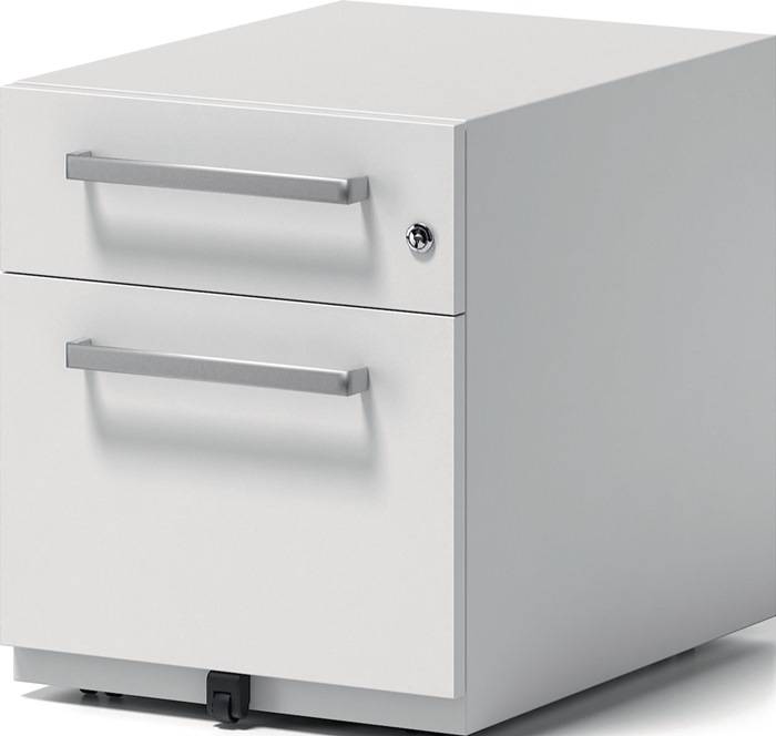 Rollcontainer Note? H495xB420xT565 mm verkehrsweiß 3 Universalschübe