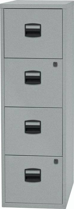 Hängeregistraturschrank H1321xB413xT400mm 1-bahnig silber 4 Schubl.