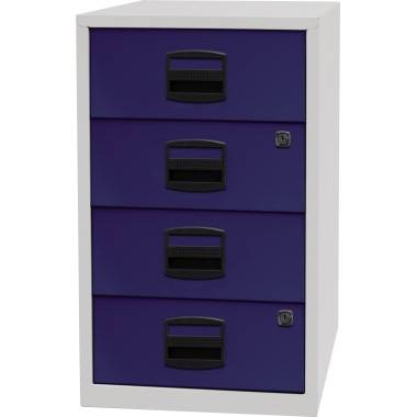 Beistellschrank PFA, 4 Universalschubladen, Farbe Korpus lichtgrau, Fronten oxfo