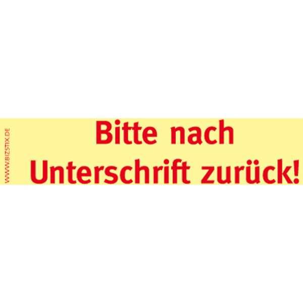 Haftnotizen 75x35mm gelb 'Bitte nach Unterschrift' zurück VE=5 Blöcke