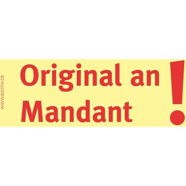 Haftnotizen 75x35mm gelb 'Original an Mandant' VE=5 Blöcke