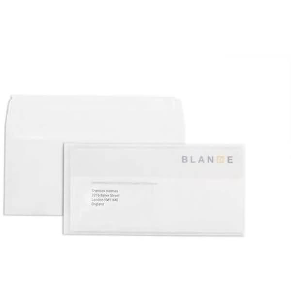 Briefumschläge Offset transparent DINlang 90g/qm HK Fenster VE=100 Stück weiß