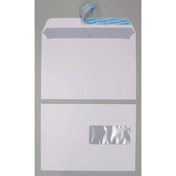 Briefumschläge C5 100g/qm haftklebend Fenster rechts VE=500 Stück weiß