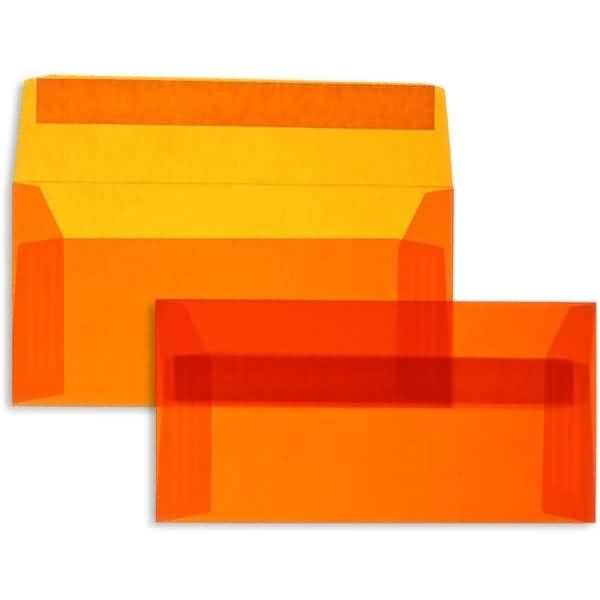 Briefumschläge Offset transparent DINlang 100g/qm HK VE=100 Stück intensivorange