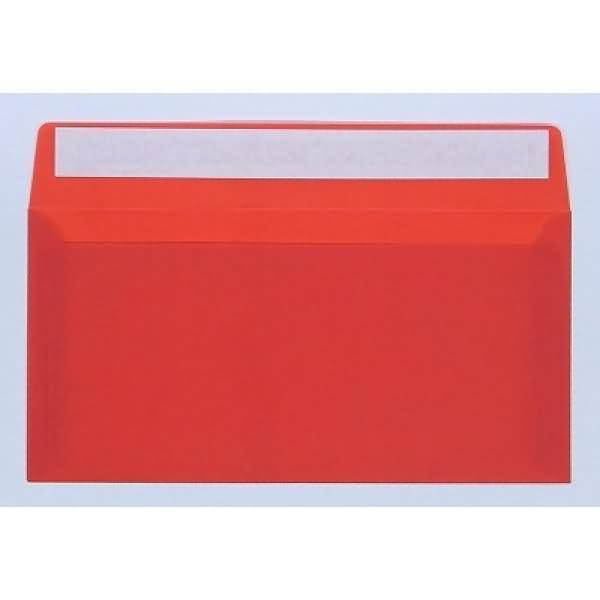 Briefumschläge Offset transparent DINlang 100g/qm HK VE=100 Stück intensivrot