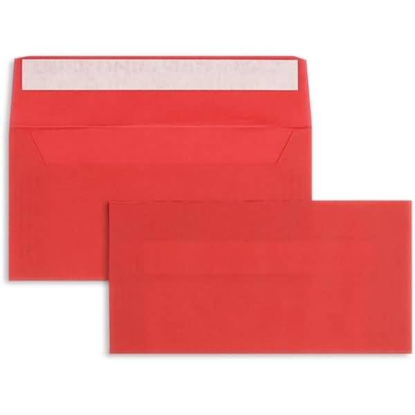 Briefumschläge Offset transparent DINlang 100g/qm HK VE=100 Stück intensivrot