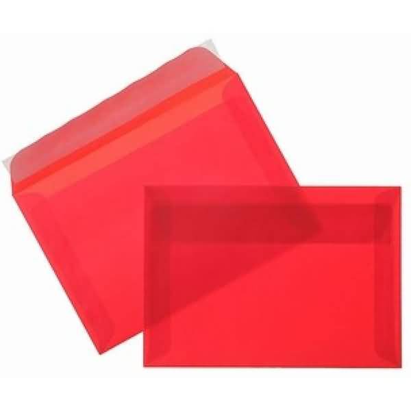 Briefumschläge Offset transparent C6 100g/qm HK VE=100 Stück intensivrot