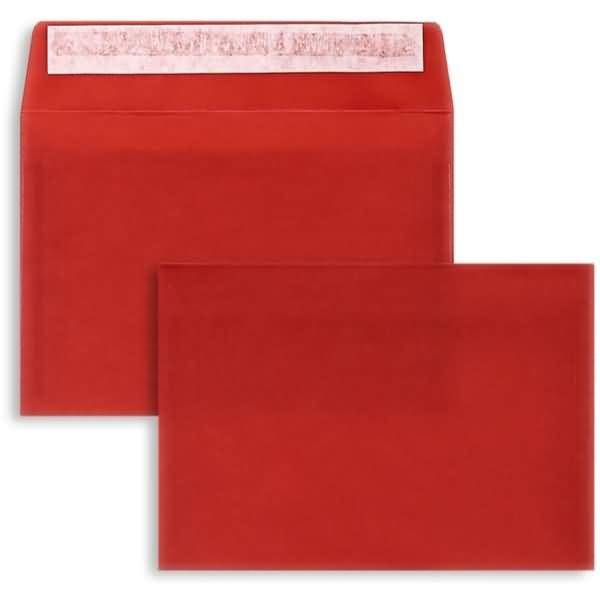 Briefumschläge Offset transparent C6 100g/qm HK VE=100 Stück intensivrot