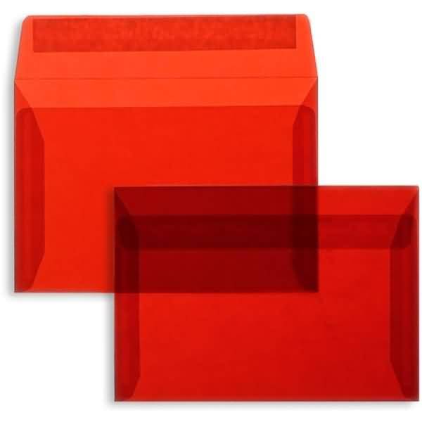 Briefumschläge Offset transparent C6 100g/qm HK VE=100 Stück intensivrot