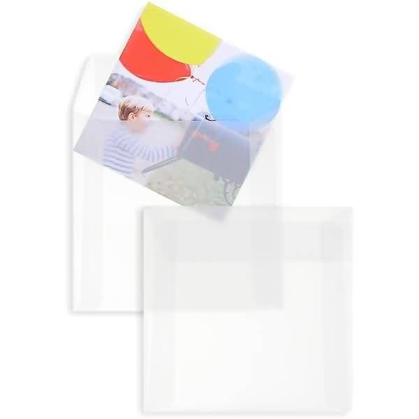 Briefumschläge Offset transparent 125x125mm 90g/qm HK VE=100 Stück weiß