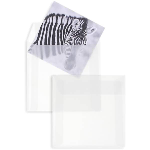 Briefumschläge Offset transparent 125x125mm 90g/qm HK VE=100 Stück weiß