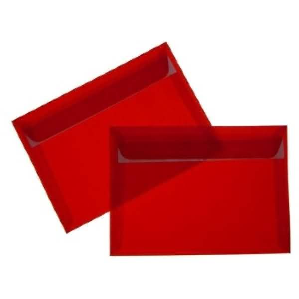 Briefumschläge Offset transparent C5 100g/qm HK VE=100 Stück intensivrot