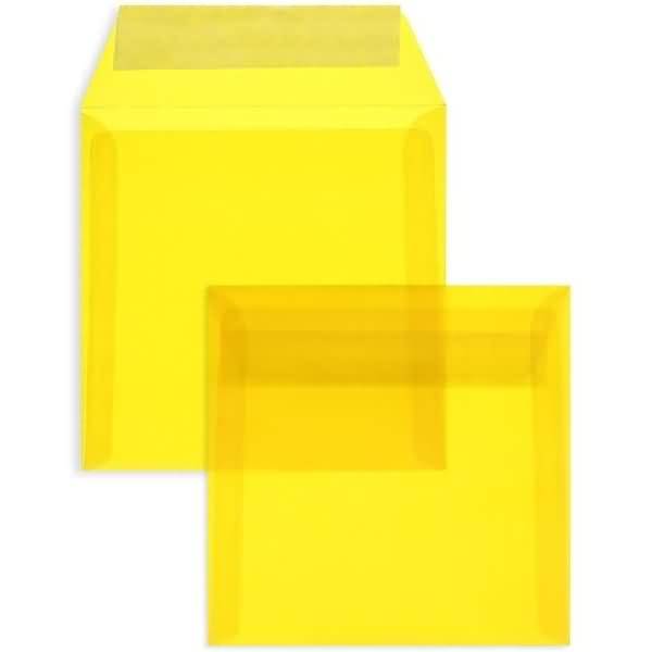 Briefumschläge Offset transparent 170x170mm 100g/qm HK VE=100 Stück intensivgelb
