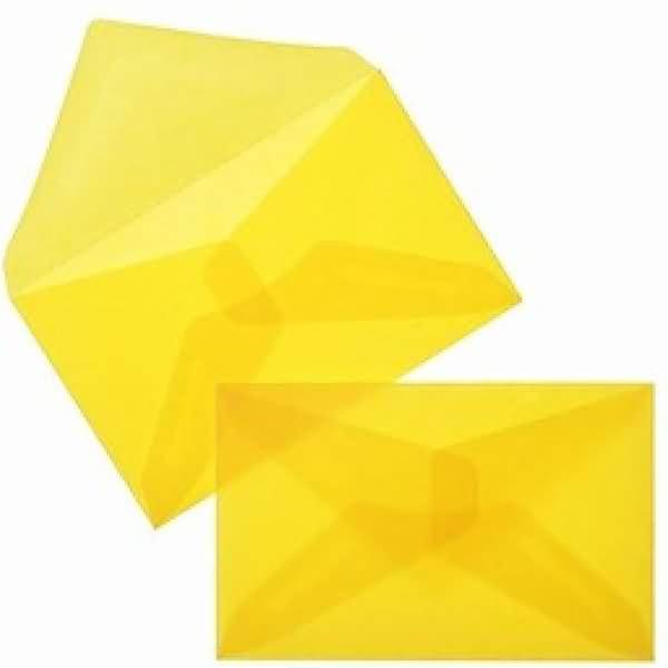 Briefumschläge Offset transparent 62x98mm 100g/qm NK VE=100 Stück intensivgelb