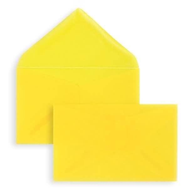 Briefumschläge Offset transparent 62x98mm 100g/qm NK VE=100 Stück intensivgelb
