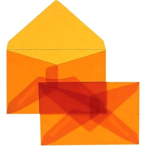 Briefumschläge Offset transparent 62x98mm 100g/qm NK VE=100 Stück intensivorange