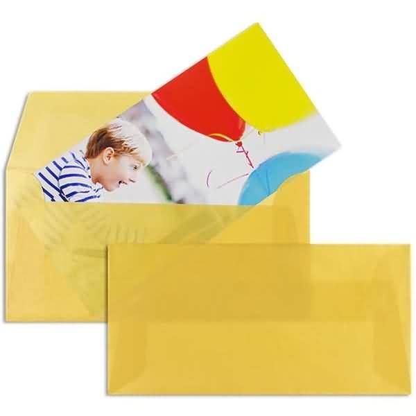 Briefumschläge Offset transparent DINlang 100g/qm NK VE=100 Stück gold