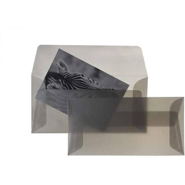 Briefumschläge Offset transparent DINlang 100g/qm NK VE=100 Stück silber