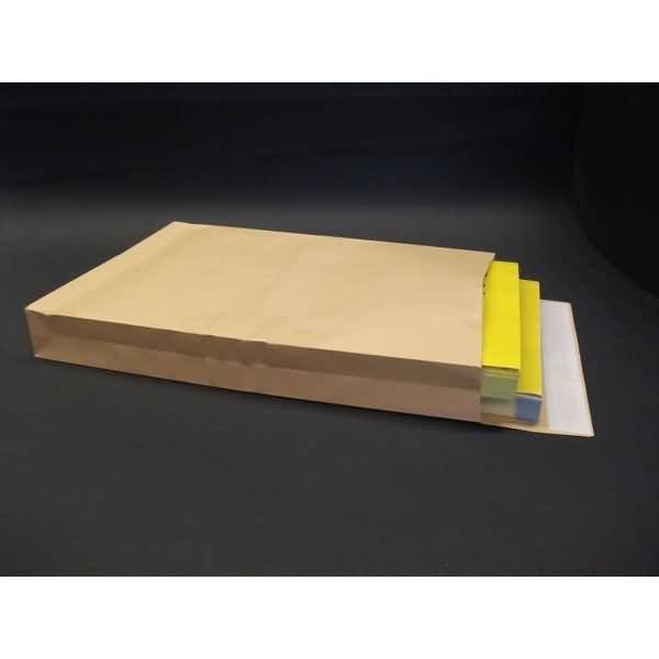 Faltentaschen 229x324x40mm C4 130g/qm haftklebend VE=250 St. braun