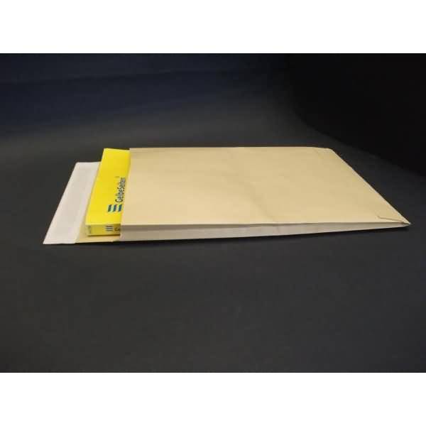 Faltentaschen 250x353x20mm B4 130g/qm haftklebend VE=250 St. braun