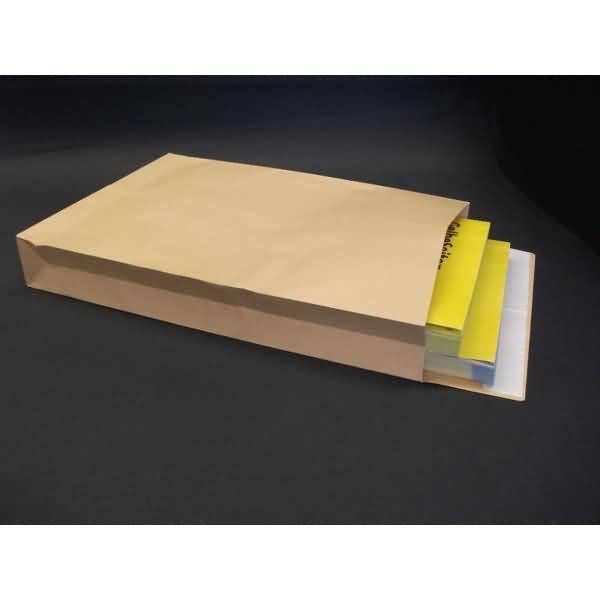 Faltentaschen 250x353x50mm B4 150g/qm haftklebend VE=250 St. braun