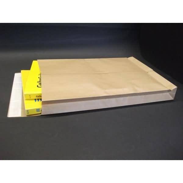 Faltentaschen 250x353x40mm B4 130g/qm haftklebend VE=250 St. braun