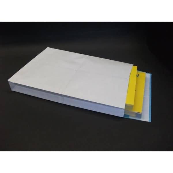 Faltentaschen 250x353x40mm B4 130g/qm HK VE=250 Stück weiß/blau