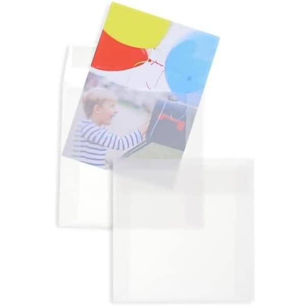 Briefumschläge 130x130mm 100g/qm haftklebend VE=100 Stück transparent-weiß