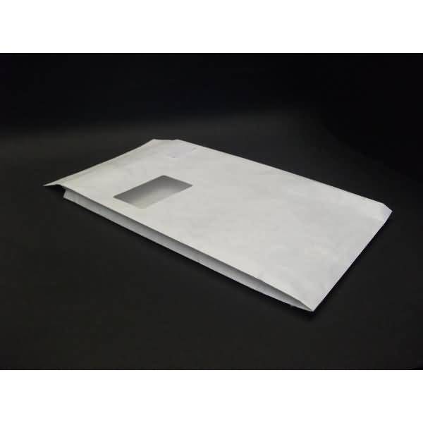 Faltentaschen Tyvek C4 Falte 20mm 75g/qm HK Fenster VE=100 St. weiß