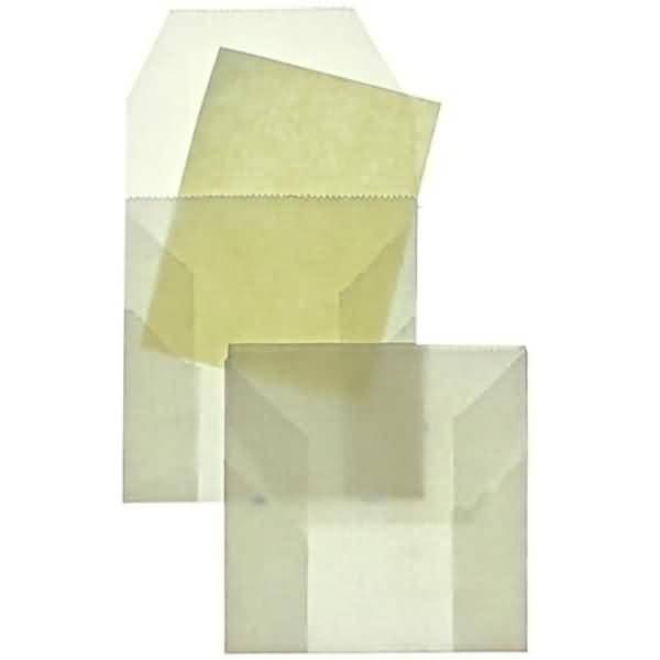 Münztüten 50x50mm 80g/qm ohne VE=100 Stück transparent-weiß