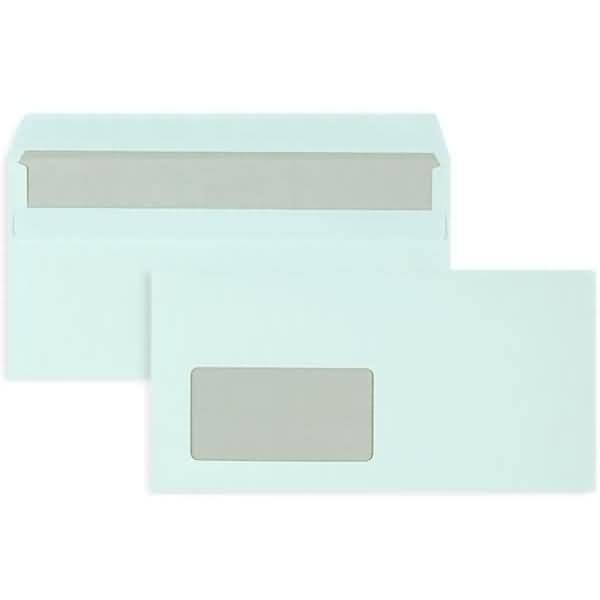 Briefumschläge DINlang 80g/qm selbstklebend Fenster VE=1000 Stück blau