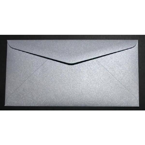 Briefumschläge DINlang 120g/qm gummiert VE=100 Stück glamour silber