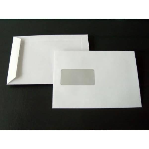 Versandtaschen C5 90g/qm gummiert Fenster VE=500 Stück weiß