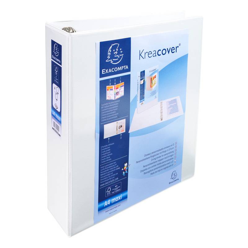 EXACOMPTA Präsentations-Ringbuch, A4 Maxi, weiß, 4D-Ring