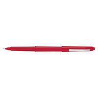 Roter Stift mit Kappe auf weißem Hintergrund.