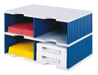 styrodoc duo - Sortierer - 4 Fächer - Grau, Blau