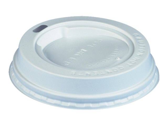 PAPSTAR To Go - Tassendeckel - Grösse 8 cm - Höhe 2 cm - rund - Einweg - weiß (Packung mit 100)