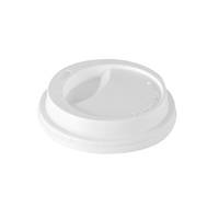PAPSTAR To Go - Tassendeckel - Grösse 8 cm - Höhe 2 cm - rund - Einweg - weiß (Packung mit 100)