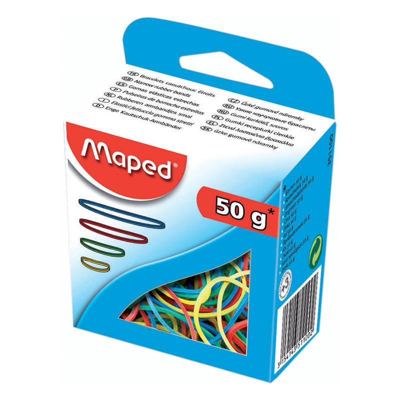 Maped Gummiringe im Karton, 50 g, sortiert