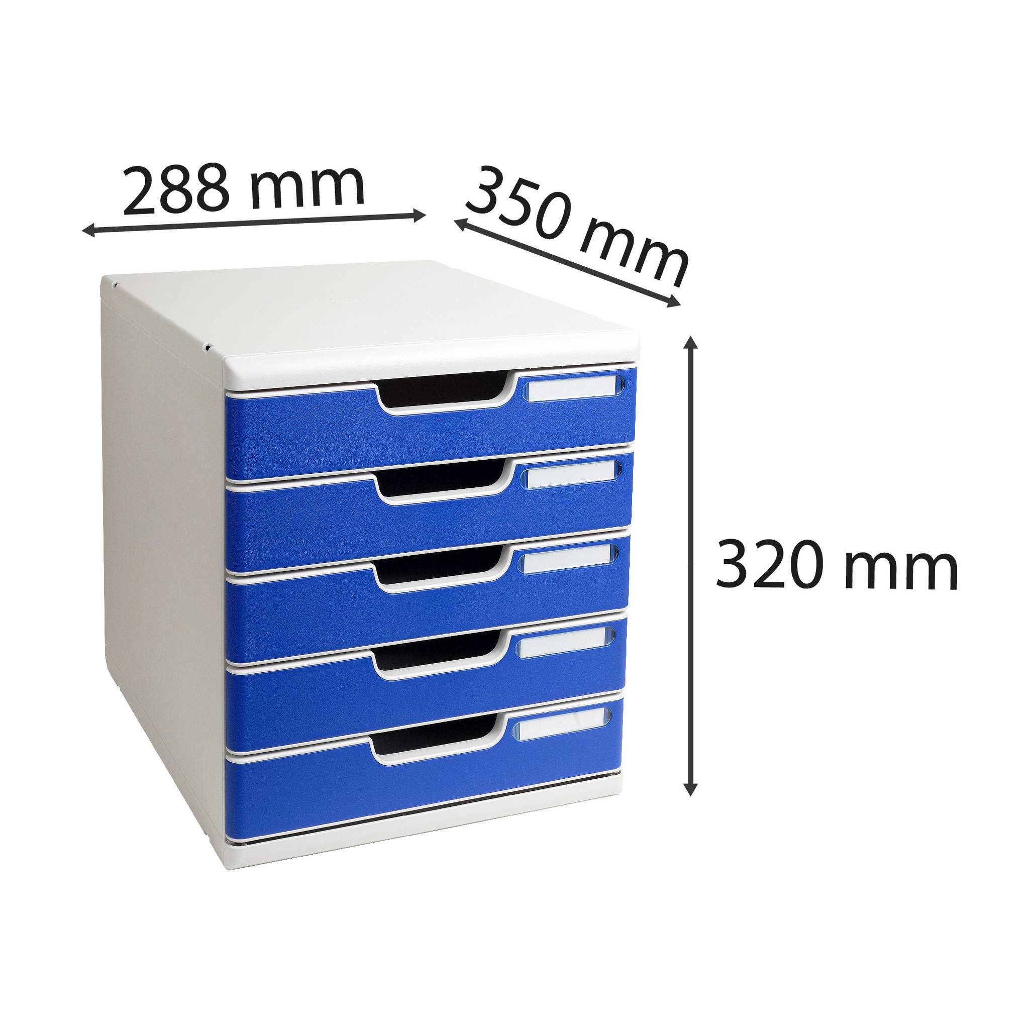 Exacompta Modulo A4, 5 geschlossene Schubladen, Office - Blau - 301003D