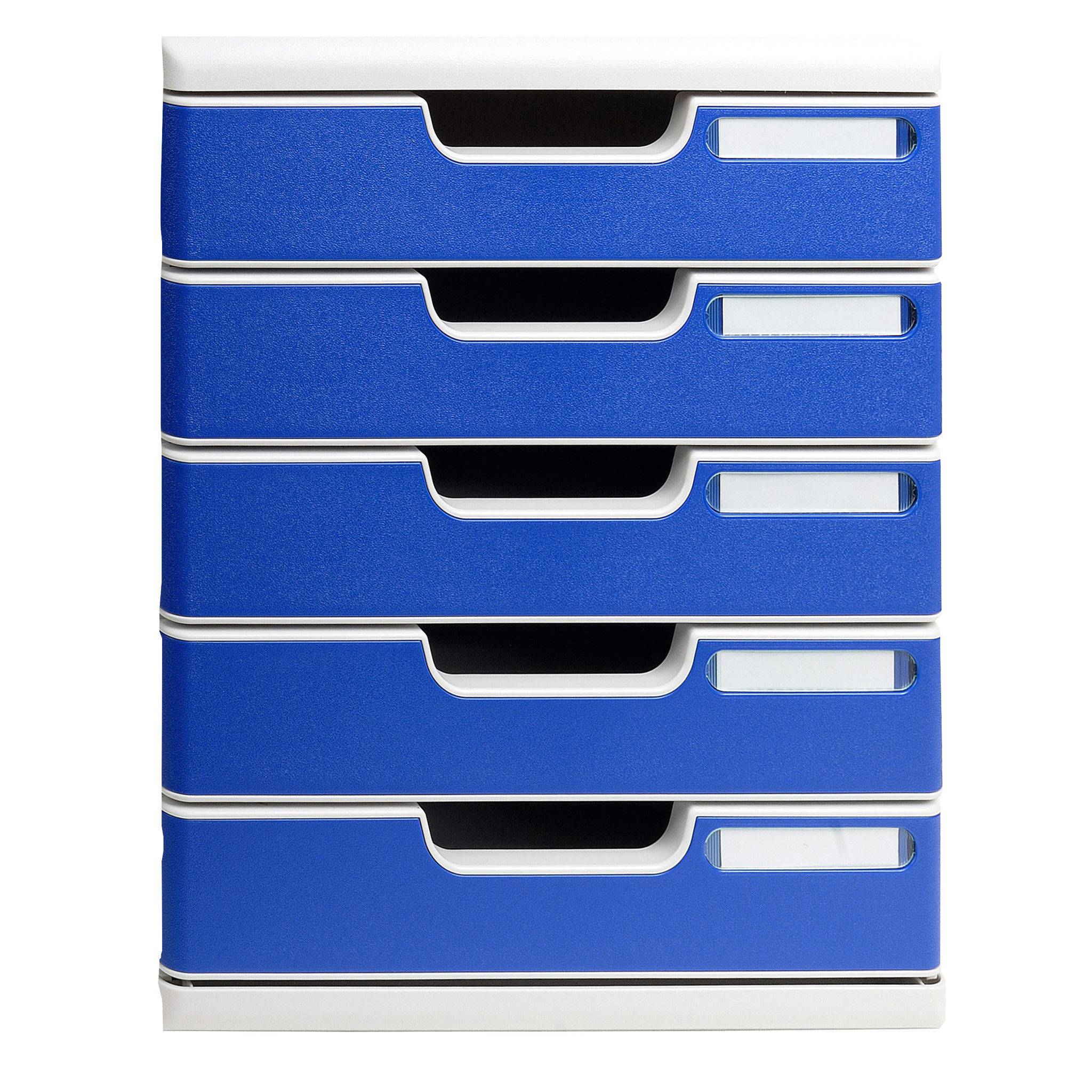 Exacompta Modulo A4, 5 geschlossene Schubladen, Office - Blau - 301003D