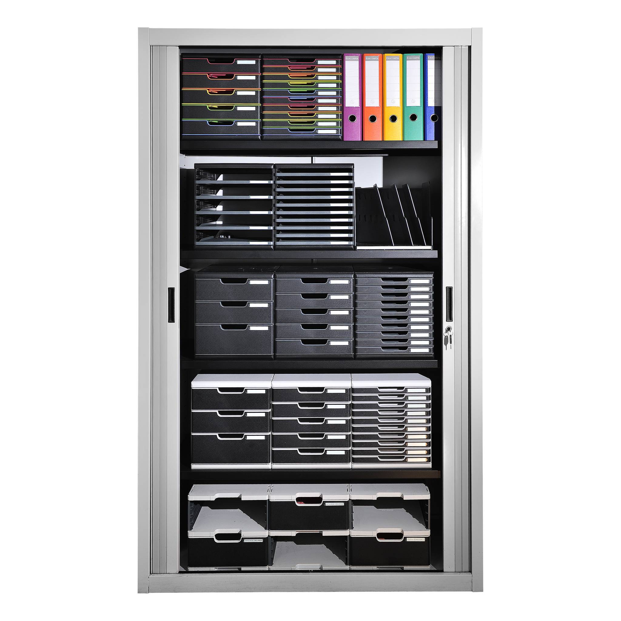 Exacompta Schubladenbox MODULO A4, 5 geschlossene Schubladen - Schwarz - 301414D