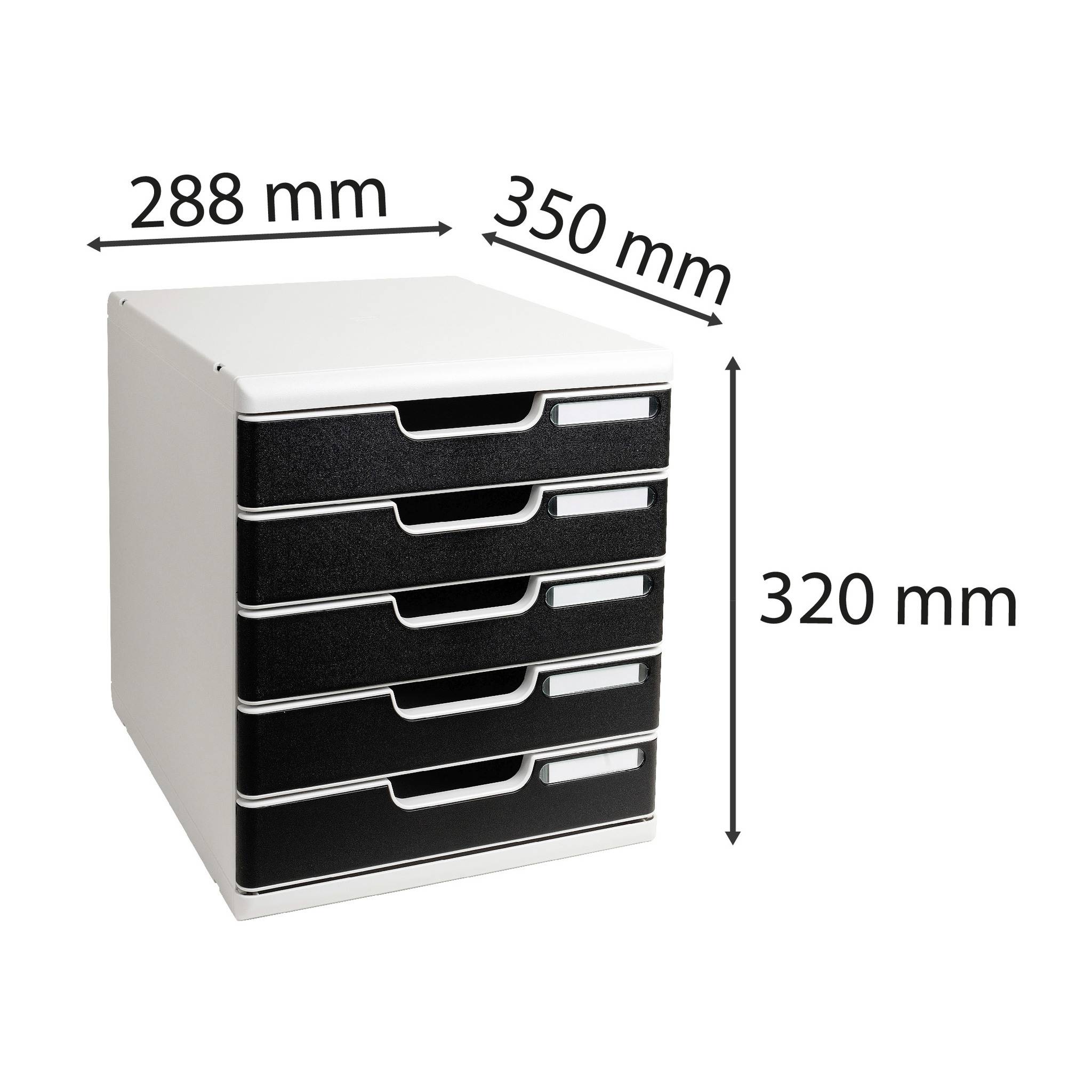 Exacompta Modulo A4, 5 geschlossene Schubladen, Office - Schwarz - 301014D