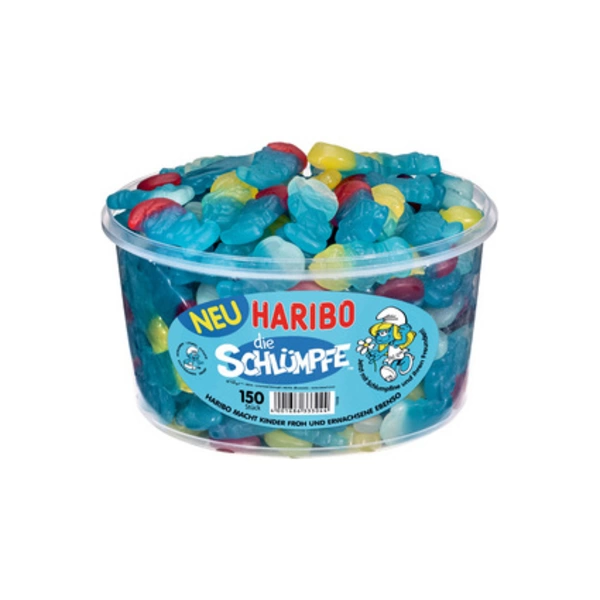 HARIBO Fruchtgummi SCHLÜMPFE, 150er Runddose HARIBO Fruchtgummi SCHLÜMPFE, 150er Runddose