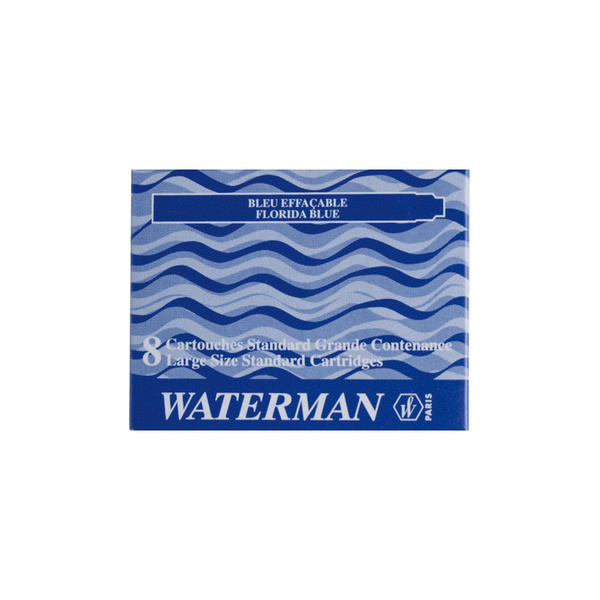 WATERMAN Standard-Großraum-Tintenpatronen, blau, löschbar