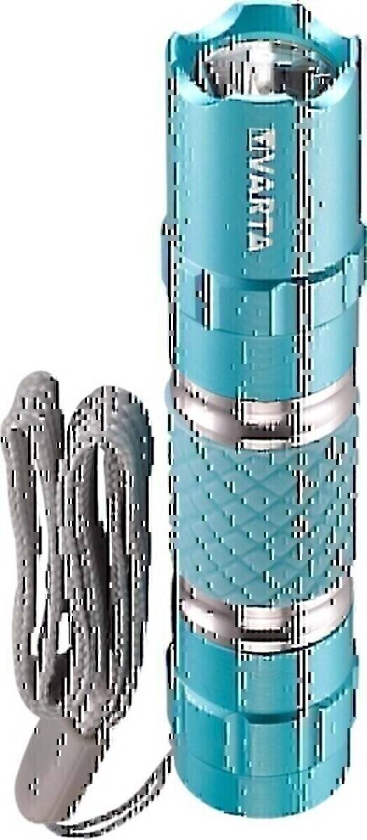 Bild, das einen verzerrten, verrauschten Effekt über einem türkisfarbenen und silbernen taschenlampenartigen Objekt mit strukturiertem Griff neben einem aufgewickelten Kabel zeigt.